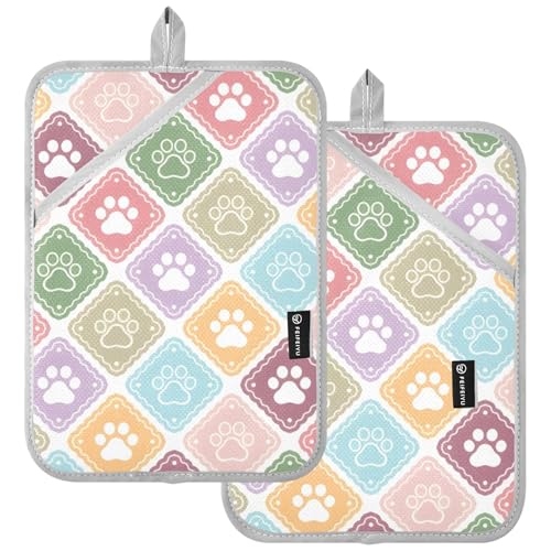 Sottopentola a forma di zampa colorata, resistente al calore, per prodotti estetici da cucina, set di 2