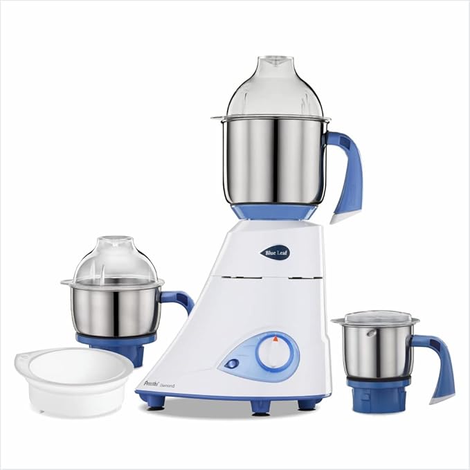 Preethi Blue Leaf Diamond MG-214 mixer grinder 750 watt (Blue/White), 3 jars & Flexi Lid, FBT motor with 2yr Guarantee & Lifelong Free Service at Rs. 3599