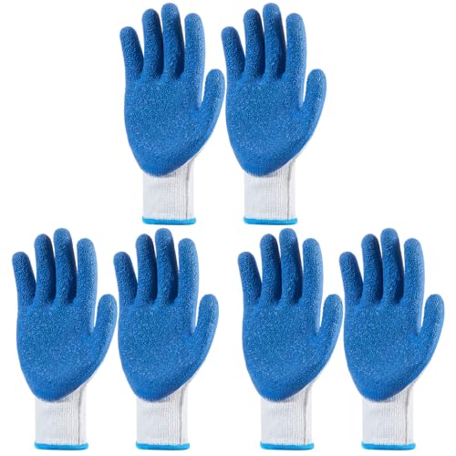 Sureio 3 Pairs Donning Gloves for Compression Stockings Gloves for Donning Gripping Compression Wear(Blue, White)