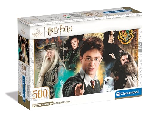 Clementoni Puzzle - Harry Potter - Puzzle de 500 peças para adultos, quebra-cabeças para adultos, entretenimento, 35534
