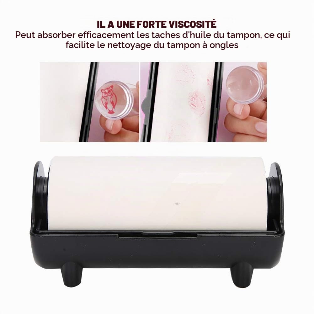 Nail Art Stamping Mould Blotting Sticker Autocollant de nettoyage des ongles Outil de retrait de modèle de tampon à ongles Autocollant de retrait de vernis à ongles estampé Outil de manucure(Noir)