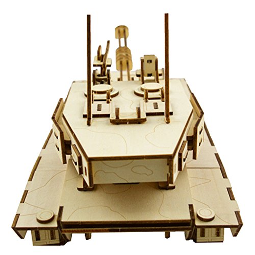 3D Wooden Puzzles Laser Engraving DIY Safe Assembly Constructor Kit Toy for Teens and Adults (Tank) - Image 5