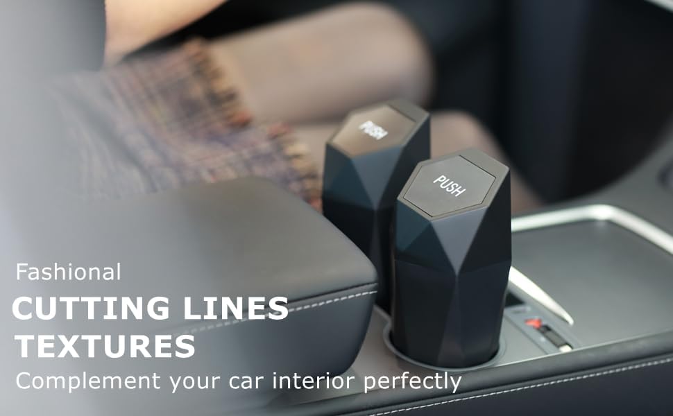 Miniatura 4 de Ginsco Portavasos de basura para automóvil, paquete de 2 mini botes de basura con tapa, accesorios de automóvil para interior, taza de basura