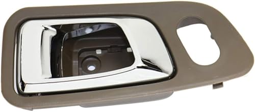 KarParts360 Para Honda Pilot - Manija de puerta interior delantera, bisel marrón del lado del conductor con palanca cromada (2003-2008)  con agujero