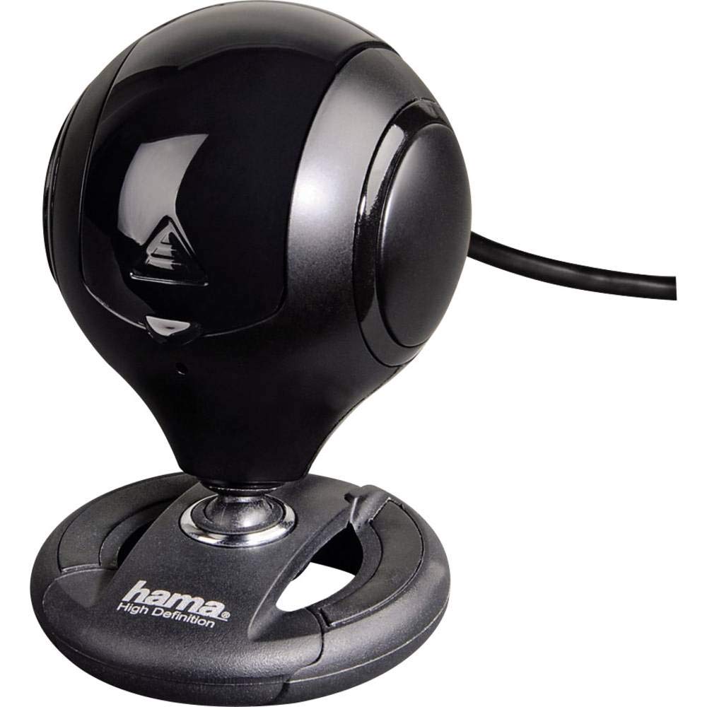 Hama Kamera internetowa z mikrofonem HD "Spy Protect" (USB A 2.0, 1280x720p, 16:9, obrót 360°, mikrofon mono, stojak, osłona na kamerę, podświetlenie LED) czarna