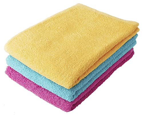 GamachaTowel バスタオル 3枚セット (POPカラー) 約60×120cm