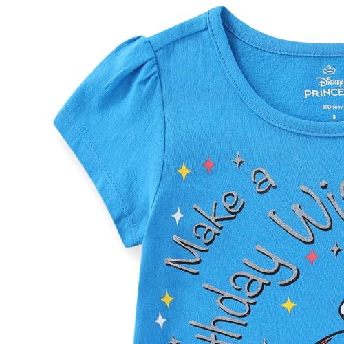 Image of Disney Princess Snow White Moana Frozen Birthday Girls Short Sleeve T-Shirt for Toddler to Big Kids