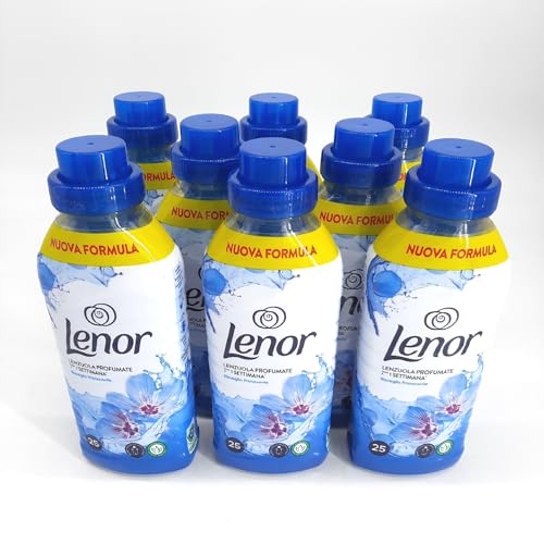Lenor Suavizante para lavadora concentrado, 25 lavados, despertar primavera, frescor de larga duración y suavidad de origen vegetal, sábanas perfumadas hasta 1 semana (8 x 525 ml)
