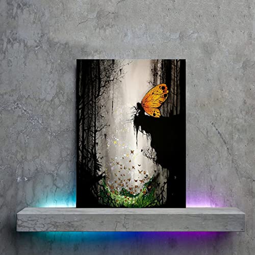 Butterfly Fairy Forest Magic Wings Art Poster Modern Living Room Bedroom Wall Decor Canvas Painting Canvas Painting Wall Art Poster For Bedroom Living Room Decor 16X20Inch(40X51Cm) Unframe-Style #TOP4