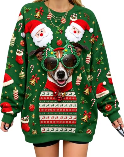 Cool Dog in Shades Green Sweatshirt