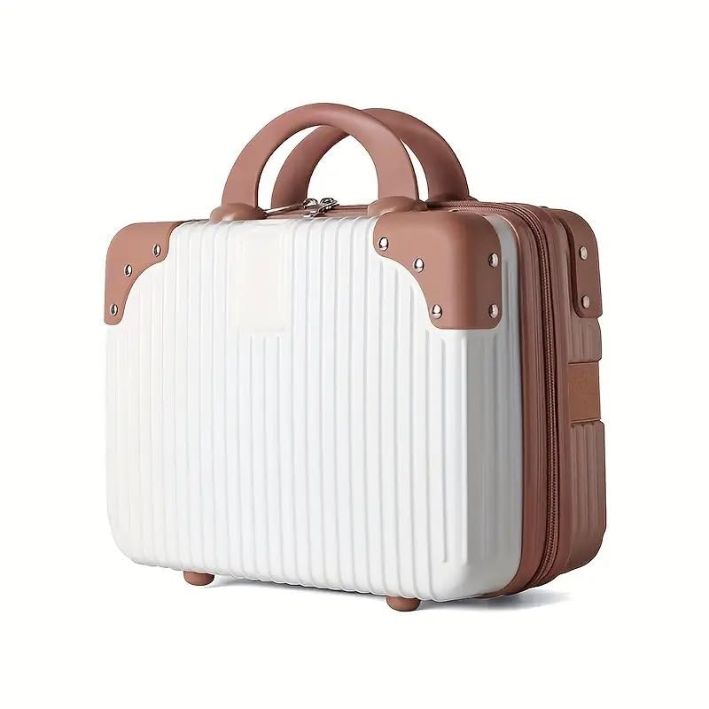 Portable Makeup Travel Case Organizer Hard Shell Cosmetic Storage Box Waterproof Vanity Bag with Handle Multi Compartment Spacious Design for Toiletries Jewelry and Accessories (White)-image-21