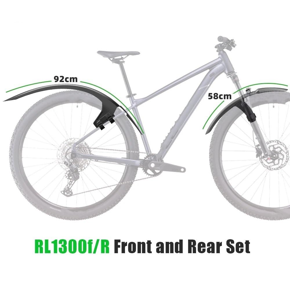 Guardabarros para Bicicletas Guardabarros MTB extendido y Ancho para Bicicleta 26-29 PP Guardabarros para protección de Bicicleta salpicaderos Delantero Trasero
