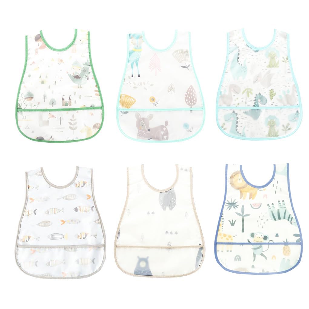 Amazon.co.jp: [MOMSMENU] お食事エプロン 6枚セット 食事用エプロン