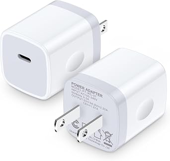 A15 A16 A17 5G Type C Charger Fast Charging Block,2Pack 20W USB C Power Adapter Android Phone Wall Charger Block for Samsung Galaxy S26/S25 Edge/S24 Ultra/S23/A25/A54/A14/A13/S22/S21/S20/iPhone 16/15