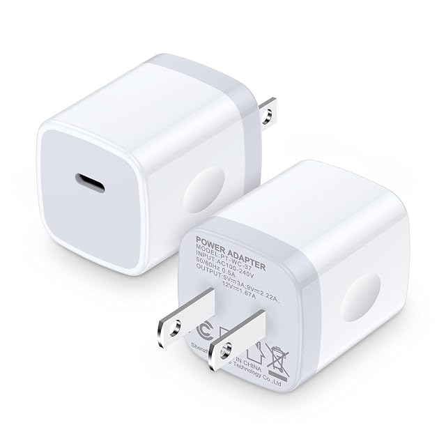 A15 A16 A17 5G Type C Charger Fast Charging Block 2Pack 20W USB C Power Adapter Android Phone