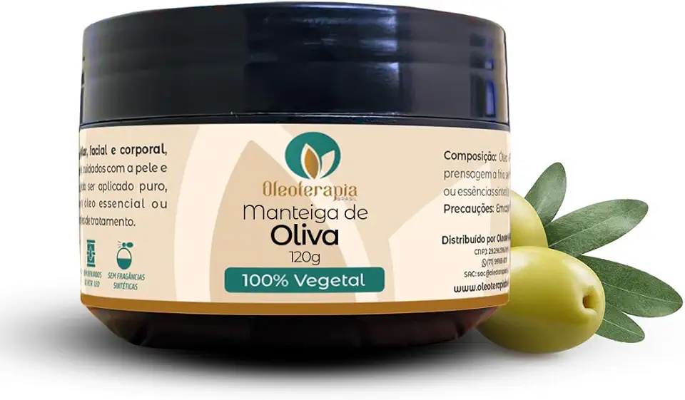 Manteiga de Oliva 100% vegetal - uso capilar e corporal (120g)