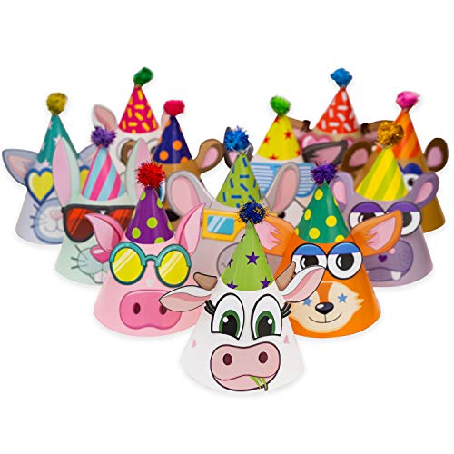 image for Crafty Critters Party Supplies Birthday Hats for Kids DIY Party Hat I 
