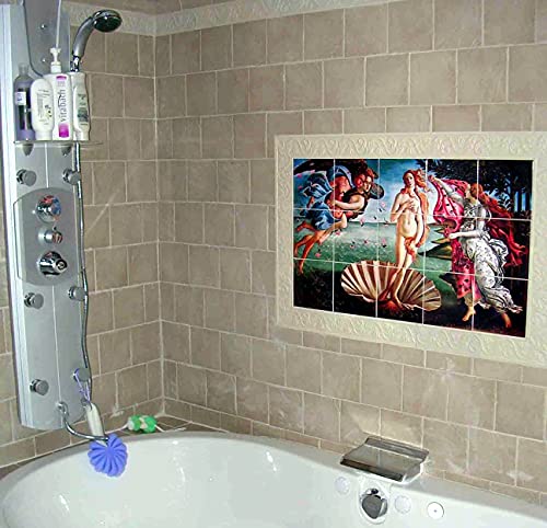 Tile Mural Sandro Botticelli Birth Of Venus Mythology Kitchen Bathroom Shower Wall Backsplash Splashback 6X4 8" Ceramic, Matte #TOP1