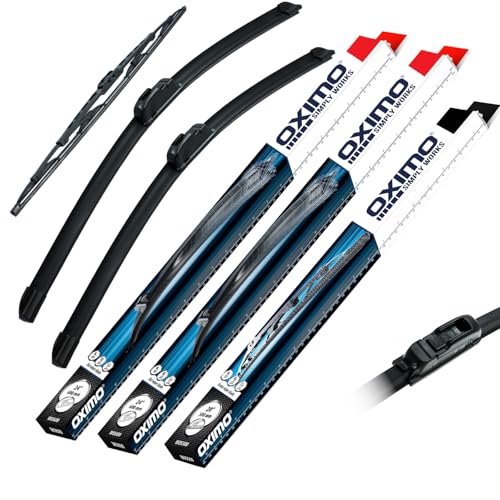 OXIMO SIMPLY WORKS Essuie-glaces avant et arrière pour Nissan Almera 1 I N15 09.1995-03.2000 Hayon, Lot de 3 balais d’essuie-glace - gauche 525 mm, droite 475 mm, arrière 350 mm