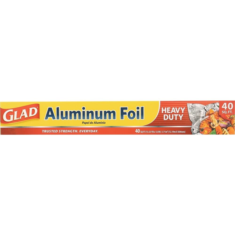 Glad Robuste Aluminiumfolie, 1,2 m² | Aluminiumfolie zum Grillen, Braten, Backen