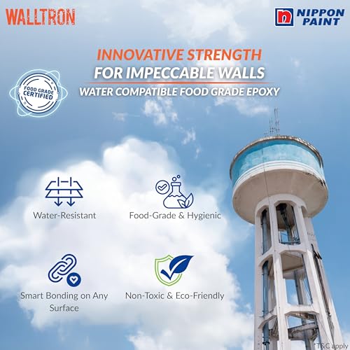 Image of Nippon Paint Walltron Hydro Epoxy (1 KG) | 2-Component High-Performance Epoxy Waterproofing & Concrete Coating System | For Roofs, Water Tanks, Basements, Bathrooms & Damp Walls
