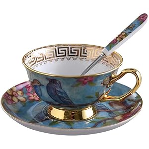Ceramic coffee cup, Premium Ceramic Coffee Mug Mugs Tea Cup,Bone China Teacups European Bone China Coffee Cup Ceramic Cup Set Household Coffee Cup Saucer Set Afternoon Te