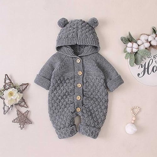 Unisex Baby Clothes Winter Coats Cute Newborn Infant Jumpsuit Snowsuit Bodysuits Registry Baby (Grey, 3-6 Months)2
