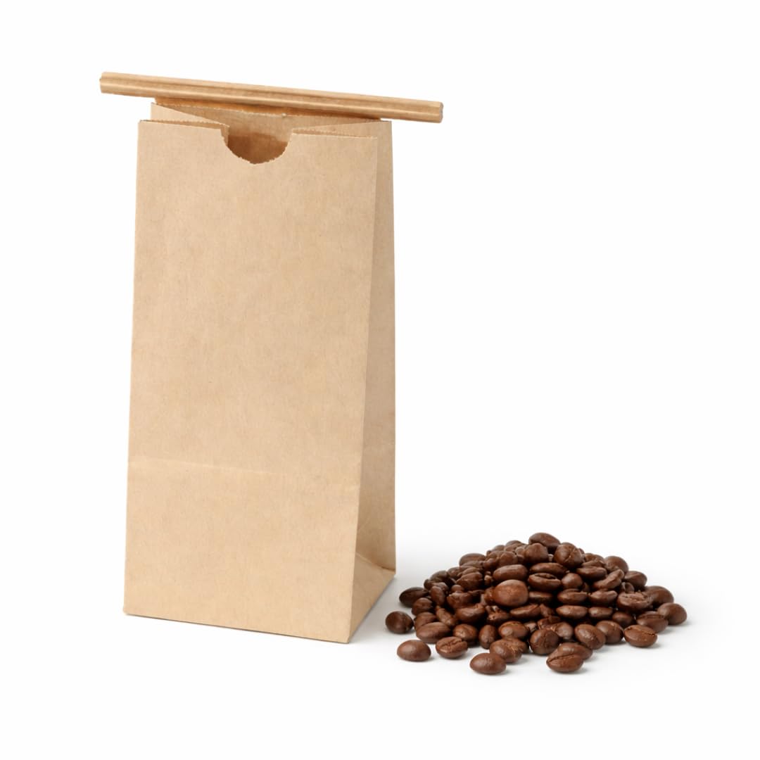 1/2 Pound, Poly-lined, Kraft Coffee Bags (100 Count) for Coffee Roasters - Empty Tea Storage Bags