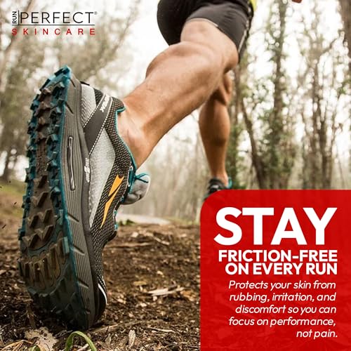 RUN PERFECT Anti Chafing Foot Cream for Feet & Body - Blister Prevention, Anti Friction Barrier & Deep Moisturizer for Cracked Skin - Natural, Vegan, Anti-Chafe Cream for Body, Heels, Feet, Toes