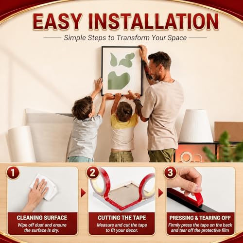 Image of Double Sided Tape Heavy Duty 10FT, Very Sticky Adhesive Mounting Tape, Works Great Indoors and Outside, Walls, Automotive, Home Office Deco