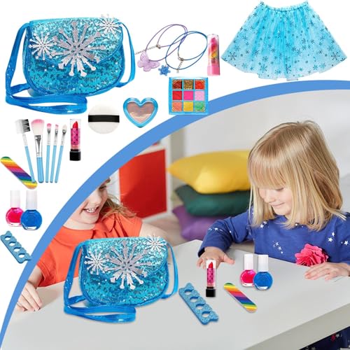 Juego de maquillaje para niños compacto set infantil interactivo para el hogar y viajes 7