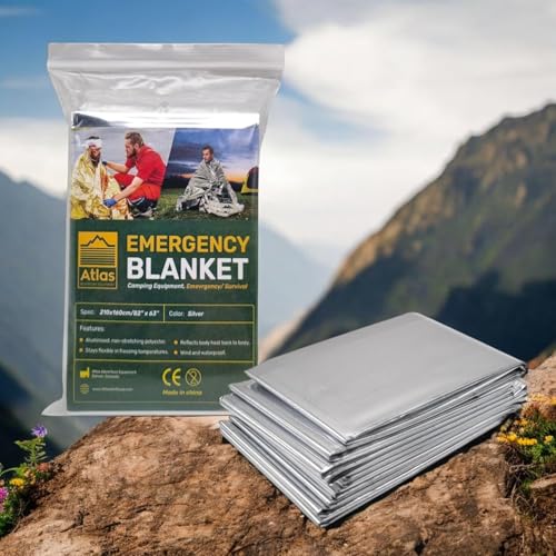 Image of Emergency Survival Blanket, Mylar Thermal Blanket, Gigantic Space Blanket 82 inch x 63 inch (2)