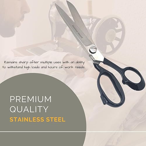 Miniatura 2 de Tijeras de tela profesionales resistentes para costura, corte de cuero con resistencia industrial, cuchillas afiladas de acero inoxidable para