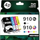910XL Ink Cartridges Combo Pack [ Latest CHIP ] 8022 Ink Compatible Replacement for HP 910XL 910 XL Use with HP Officejet Pro 8010 Ink, Pro 8020 8025 8030 Printer (Black and Color, 4 Pack)