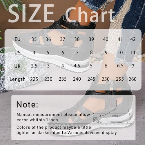 2025 New Side Zipper Comfortable Lightweight Wedge Sandals Adjustable Strap Sports Comfortable Lightweight Sandals2