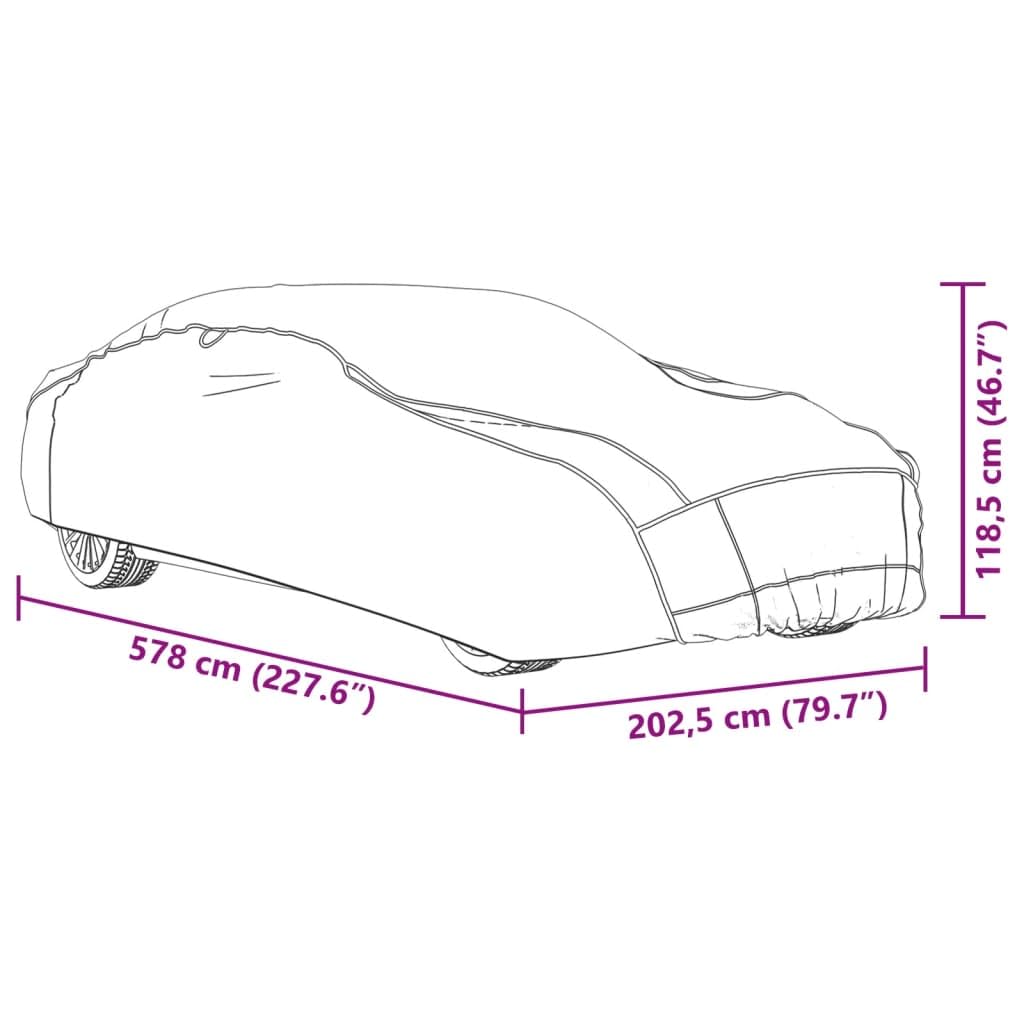 vidaXL Funda Completa Coche Sedan protección al Granizo XXL Gris/Plata, Funda de Coche, Funda de Coche para Exterior, Funda de Coche Impermeable