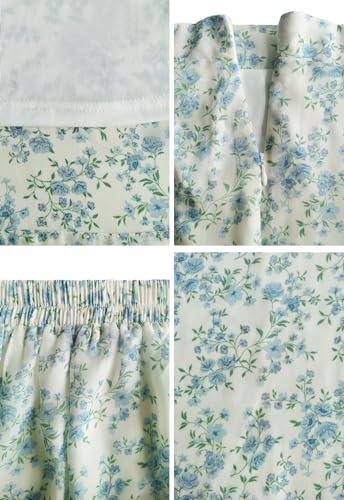 Image of HERBATOMIA Women's Floral Print Midi Skirt Casual High Elastic Waist Zipper Vintage Long Boho Skirts for Women