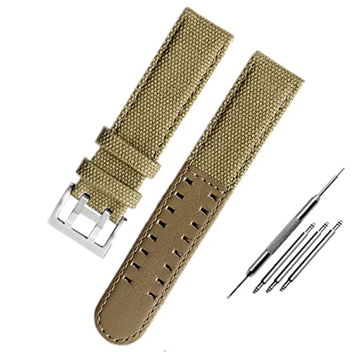 Bracelet montre 20mm cuir et toile de qualité supérieure