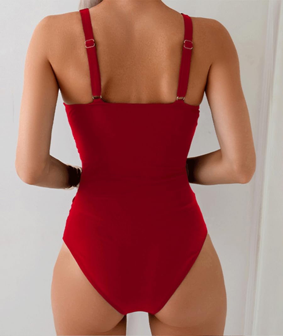 Donna Costume Intero Costume da Bagno da Spiaggia Donna Retro Bikini Push Up Costume Intero con Scollo A V Profondo Costumi da Bagno Interi di Sexy