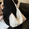 Introti PU Leather Women Vintage Tote Bags Solid Color Stylish Long Handle Tote Large Capacity Casual Crossbody Bags Travel Work Shopping Handbags #2