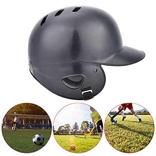Baseball-Schlaghelm, Atmungsaktiver Schaumstoff-Innen-Softball-Helm mit Riemen, Sportschutzausrüstung Erwachsene, Kinder, Teenager, Sporthelm (Schwarz)