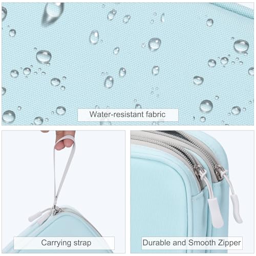 Image of FYY Electronic Organizer, Large Travel Cable Organizer Bag Pouch Electronic Accessories Carry Case Portable Waterproof Double Layers All-in-One Storage Bag for Cable, Cord, Charger, Mint Green