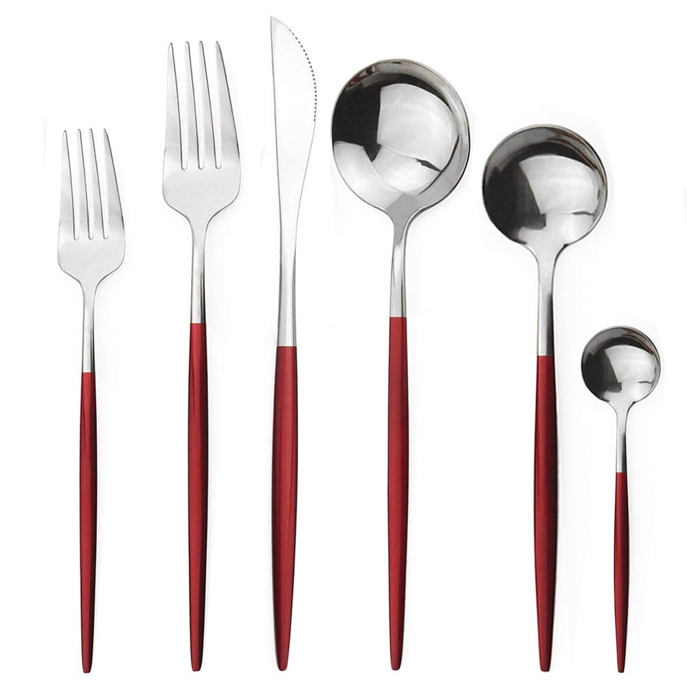 Argenterie 36 pièces en acier 304 finition miroir pour dresser une table de luxe