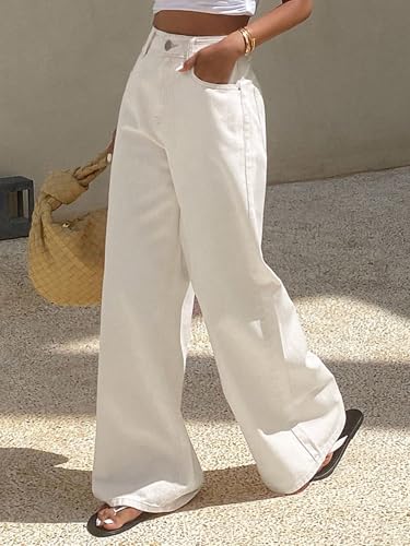 Image of TOPLOT Women's Jeans | High Rise Waist Design | Baggy Fit Style with Relaxed Silhouette | Trendy Look with Comfortable Wear | Easy Styling for Everyday Fashion | Casual, Streetwear (5204)