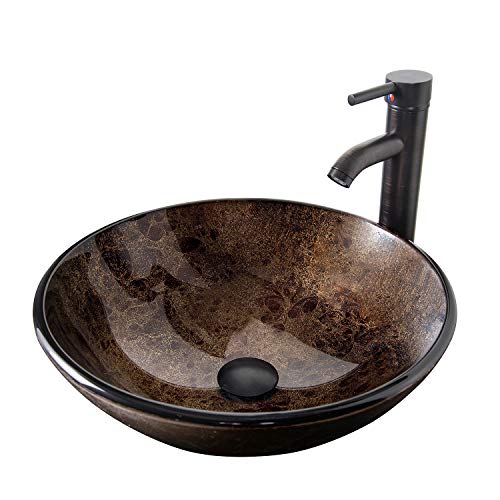 YU YUSING Vasque à Poser Céramique Lavabo Lave-Mains Évier pour Salle de Bain Toilettes Cover