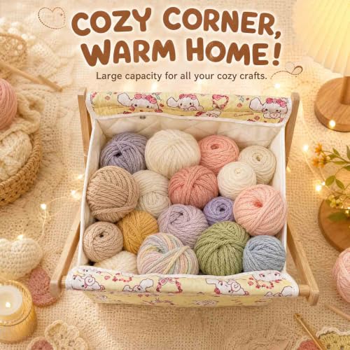 Image of Gkesgm Yarn and Needles Storage Organizer,Magic Tape Openings Crochet Organizer for Crochet Hooks Knitting Needles,3 Front Yarn Grommets