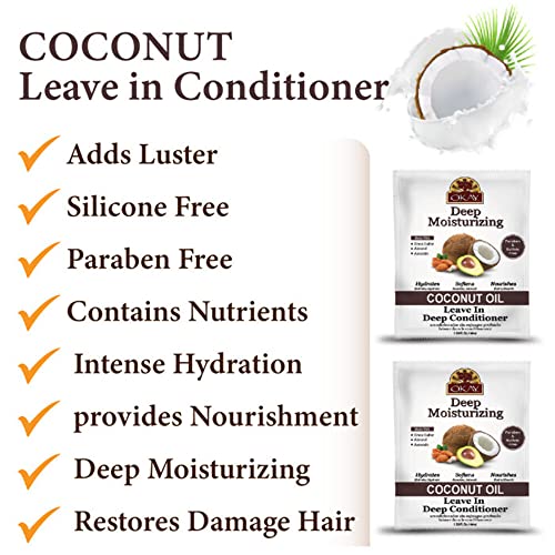 Okay Coconut Oil Deep Moisturizing Leave In Conditioner 1.25Oz / 37Ml #TOP3