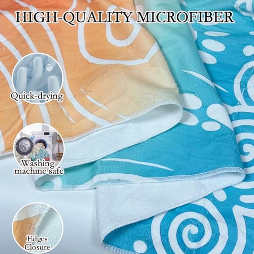 Mikrofaser Strandtuch 180x100cm,Handtuch Schnelltrocknend Groß mit Aufbewahrungstasche,Sandfest, Leicht und Schnelltrocknend Gym Handtuch für den Strand,Gym, Travel,Strand,Sauna (Meeresschildkröte)