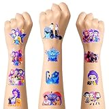 Tatouages Temporaires Kpop, Hunters Lot de 50 Feuilles de Tatouages Temporaires pour Enfant, Huntri Tatouages Cartoon Amovibles, Tattoos Temporaires Hunters