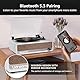 Udreamer Plattenspieler mit Lautsprecher Bluetooth Plattenspieler Vintage Vinyl Player Unterstützt USB AUX-Eingang Kopfhörer RCA Line-Out 3 Geschwindigkeiten Riemenantrieb Spiegeldesign Weiß